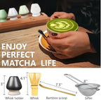 Matcha Whisk Holder Matcha Chasen Whisk Stand Ceramic Holder fit for Traditional Japanese Tea Ceremony Starter Matcha Tools Bowl (Yellow bamboo whisk)