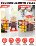 6QT Clear Food Storage Containers: 8 PCS[Food Grade][Hot&Cold Resistant] NSF Food Storage Containers with Lids for Home Restaurant Kitchen Storage Pizza Proof Dough, BPA Free (N5)