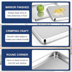 P&P CHEF 17.3 Inch Baking Cookie Sheet, Oven Pan Tray Stainless Steel Sheet Pan for Kitchen, Oven Bakeware for Multi Uses, Shiny Look & Dishwasher Safe, Healthy & Heavy Duty, 1Pc