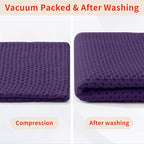 Homaxy 100% Cotton Waffle Weave Kitchen Dish Cloths, Ultra Soft Absorbent Quick Drying Dish Towels, 12 x 12 Inches, 12-Pack, Eggplant