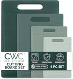 COOK WITH COLOR Non-Slip Cutting Board Set – Kitchen Essentials with Easy Grip Handle for Meat, Veggies, and Fruits, 4 Cutting Boards, Mint