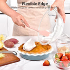 Heat Resistant Silicone Spoon Spatula: U-Taste 600ºF High Heat Flexible 11.38in Silicon Mixing Stirring Cooking Scraping Baking Bowl Scraper, Seamless for Kitchen Nonstick Cookware (‌Pink‌)