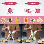 SupMaKin Safe Mandoline Slicer for Kitchen, Vegetable Food Potato Chip Slicer Maual Adjustable Thickness, Chopping Artifact Fast Veggie Salad Chopper Cook Meal Prep