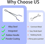 40” Heavy Duty Fire Tongs Firewood Grabber with Scissor Shape Serrated, Large Fire Pit Tool Outdoor/Indoor Bonfire Campfire Fireplace Tongs, A Pair of Gloves