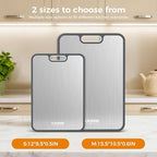 Titanium Cutting Board for Kitchen, Cutting Board Double Sided Food Grade, Pure Titanium/PP, Easy to Clean[15.5”*10.5”+12”*8.5”]