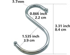 Lysas 20-Pack Round S Shaped Metal, Hooks Hangers for Kitchen, Bathroom, Bedroom and Office