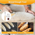 French Baguette Bread Pan, 3 Loaf Bread Pan Nonstick, Perforated Baguette Tray, Oven Safe, Health Homemade Bread Baking Supplies with Couche, 15x11 Inch, Round Corner and Heat Evenly, Black