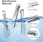 12 Pack Premium Small Serving Tongs, Dmoera Mini Stainless Steel Appetizer Tongs, 5.1Inch(12.7cm)