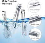 Serving Tongs,Buffet Tongs, Dmoera Stainless Steel Food Tong Serving Tong Small Serving Tongs Stainless Steel Mini Appetizer Tongs, Set of 12
