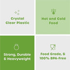 Comfy Package [300 Pack] Heavyweight Clear Plastic Forks with Engraved Design - Disposable Sturdy Plastic Utensils for Parties, Weddings, and Events