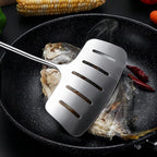 GREATLINK 304 Stainless Steel Fish Spatula,Wide Slotted Turner Steak Spatula With Heat Resistant Long Handle,Professional Kitchen Slotted Cooking Turner for Cooking or Baking