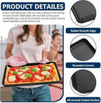 P&P CHEF 16 Inch Baking Cookie Sheet Pan, Carbon Steel Oven Tray, Non Stick Bakeware for Cooking Baking Bread Meat Vegetables, Sturdy & Healthy, Easy Clean, 1Pc
