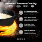 CUCKOO Twin Pressure Rice Cooker 6-Cup Uncooked / 12-Cup Cooked with Nonstick Inner Pot, Versatile Rice Maker & Warmer with 16 Menu Options, Open Cooking Mode, Voice Guide, Gray (CRP-ST0609FG)