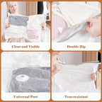 Travel Vacuum Bags with Rechargeable Cordless Air Pump, 12 Pack Vacuum Storage Seal Bags for Clothing(4 Large+4 Medium+4 Small), Compression Packing for Clothes Suitcase Luggage