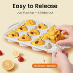 Premium Silicone Heart-Shaped Baking Mold with Metal Reinforced Frame – 1 Pack Non-Stick Cupcake & Muffin Pan for Baking Chocolate, Egg Bites & Brownies – BPA Free, Dishwasher & Oven Safe