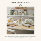MACKENZIE-CHILDS Enamel Compote, Cute Enamel Pedestal Serving Dish or Decorative Bowl, Large, Gray-and-White Sterling Check