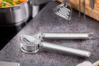 Rösle 12895 Stainless Steel Garlic & Ginger Press with Scraper for Effortless Mincing with Easy Cleanup, 13-inch