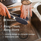 StarPack Premium Silicone Kitchen Tongs Set of 2 (9-Inch & 12-Inch) - Stainless Steel with Non-Stick Silicone Tips, High Heat Resistant to 480°F, For Cooking, Serving, Grill, BBQ & Salad (Gray Black)