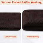 Homaxy 100% Cotton Waffle Weave Kitchen Dish Towels, Ultra Soft Absorbent Quick Drying Cleaning Towel, 13 x 28 Inches, 6-Pack, Dark Brown