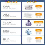 Vacuum Storage Bags for Clothing, 8 Jumbo Vacuum Seal Bags Space Saver for Clothes, Comforters, Blankets, Bedding, Vacuum Sealer Bags with Electric Pump (2025 Upgrade)