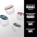 S'well 12oz Glass Prep Bowl Set of 4 For Easy Meal Prep, Vintage Pastels, Made From Durable Tempered Glass, Nests Inside 21.5oz
