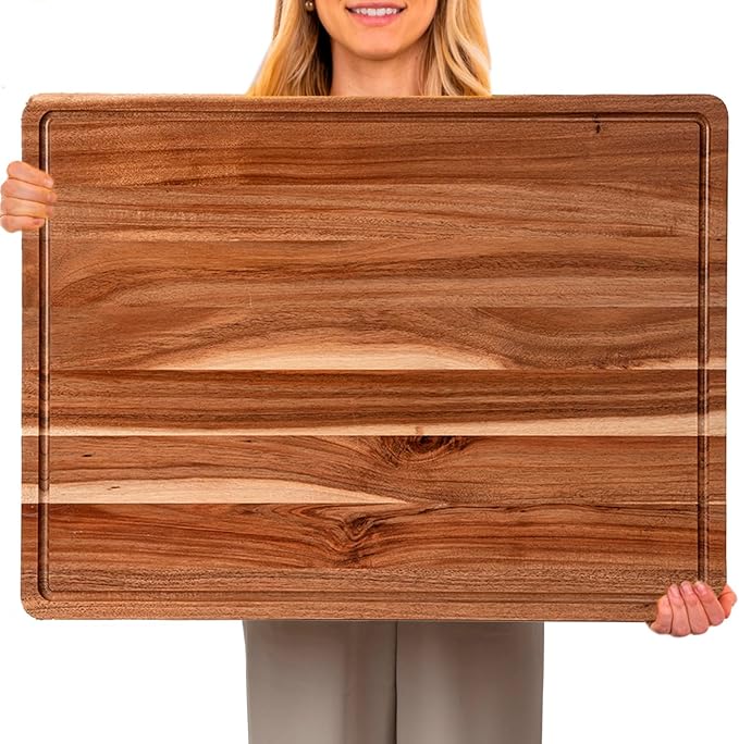 GAOMON 24 x 18 In Acacia Cutting Boardfor Kitchen, XXL Extra Large Charcuterie Cheese Platter Serving Tray, Food Prep and Serving Boards, Chopping Boards for Meal Vegetables and Cheese