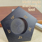 Rolling Knife Sharpener with 2 Diamond Disc and 2 Corundum Disc, Rolling Knife Sharpener Kit with 5 Magnetic Angle Offer 12/15/18/20/22° for Kitchen Knives (SET-B)