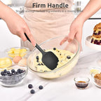 U-Taste Silicone Cooking Spoon Spatula: 480ºF Heat Resistant Food Grade 11.38" Flexible Rubber Kitchen Spoonula, Seamless Pastry Bowl Scraper for Mixing Stirring Scraping in Nonstick Cookware (Black)