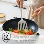 Cooking Utensils Set 4pcs - Stainless Steel Kitchen Utensils, Heavy Duty Metal Utensils Set with Stainless Steel Spatula Set Wok Spatula, Serving Spoons, Ergonomic Handle and Dishwasher Safe