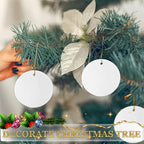 Sublimation Ceramic Ornament Blanks - 25PC Bulk White Round Porcelain Discs for Heat Press Printing - Personalized Xmas Tree Keepsake Crafts Gift