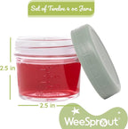 WeeSprout Glass Baby Food Storage Jars w/Lids (4 oz, 12 Pack Set) Snack, Puree, Reusable Small Containers, Breast Milk, Fridge or Freezer, Microwave & Dishwasher Safe, Essential Must Have for Infants