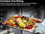 CURTA 6 Pack Aluminum Sheet Pan, NSF Listed Half Size 18 x 13 inch Commercial Bakery Cake Bun Pan, Baking Tray