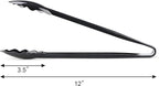 New Star Foodservice 35513 Utility Tong, High Heat Plastic, Scalloped, 12 inch, Set of 12, Black