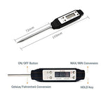 Meat Thermometer - Digital Food Thermometer for Cooking Kitchen - Automatic Calibration Pen Style Electronic Pocket Thermometer for Water Temperature, Barbecue (Black)