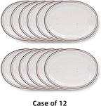 Stoneware Narrow Rim Brown Speckle, Oval Platter 13.5" x 10.5", Case of 12