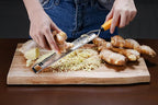 Deiss PRO Citrus Lemon Zester & Cheese Grater — Parmesan Cheese, Lemon, Ginger, Garlic, Nutmeg, Chocolate, Vegetables, Fruits - Razor-Sharp Stainless Steel Blade + Protect Cover - Dishwasher Safe