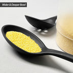 Silicone Slotted Spoons for Cooking - Extra Large Kitchen Spoons for Mixing, Serving, & Stirring - 600°F Heat-Resistant Non Stick Utensils Skimmer- Dishwasher Safe, Black