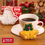Flycalf Christmas Cookie Cutters Bell with Plunger Stamps Holiday PLA Baking Accessories Cutter Molds Gifts Decorative Party 3.5" Kitchen Cake Supplies