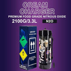 3.3L Whipped Cream Charger Tank, 2100G Food Grade Nitrous gas Cartridges for Desserts & Cocktails, Fits with Any Standard Dispensers, Leak Proof Steel (2Pack)