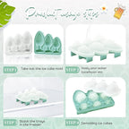 Hoolerry Ice Cube Molds Cube Trays Fun Shapes Silicone Ice Ball Maker with Lid for Whiskey Cocktails Juice Drinks Beverage Crafting Accessories White Elephant Gifting(Green,Multi-size)