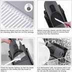 5 in 1 Safe Mandoline Slicer for Kitchen, Safe Vegetable Chopper, Paring Knife, Adjustable Thickness, Easy to Clean, Vegetable Slicer, Slicing, Strips, Shredding, Dicing, Chop (Black Knight)