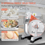 30 QT Stand Mixer, Commercial Industrial Grade Kitchen Electric Food Mixer with Stainless Steel Bowl, 3 Types of Mixing Tools, Built for Professional Baking: Effortlessly Handles Large Recipes
