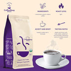 Coffee Bean Direct Organic Fair Trade Dark Ethiopian Yirgacheffe, Whole Bean Coffee, Dark Roast, 2.5 Pound Bag (Pack of 1)