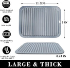 4 PCS Silicone Trivet for Hot Dishes, Hot Pads Trivets Mat for Hot Pots and Pans, Heat Resistant Silicone Hot-Mats, Pot Holders Jar Opener Tables-Mats for Countertop Drying Mat (Grey)
