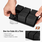 Samuelworld Premium Ice Tray Combo (3 Pack), Large Ice Sphere Maker & New Upgraded Ice Cube Trays, Food Grade, Easy To Use, Spill-Free Integrated Funnels, Whiskey Bourbon Cocktails, Black