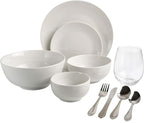 Gibson Home All U Need 60 Piece Plates, Bowls, Glassware, Forks, Spoons, and Knives (Service for 6) Dinnerware Set
