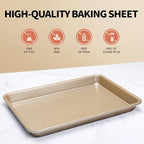 Vinino Quarter Sheet Pan, Baking Sheet, Cookie Sheets For Baking With Square Texture Pattern, Thicker Carbon Steel Non-Stick Baking Pan Tray