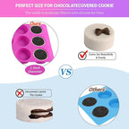 Sakolla 2 PCS Round Chocolate Cookie Molds, 12 Cavity Cylinder Silicone Molds for Chocolate Covered Oreos, Cake, Candy, Pudding, Mini Soap (Rose Red + Blue)