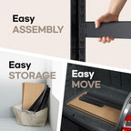 HOMEDANT House Black 5-Tier Laminated Metal Shelving Unit Adjustable Storage Utility Rack Heavy Duty Shelves Organization Shelf Kitchen Garage Pantry Closet 1Pack