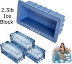 2-Pack HYICE ice block mold, Heavy Duty Silicone ice cube tray, Stackable Design, Easy Ice Removal, Non-Stick, Extra Large Blocks for Cold Plunge, 2.5 lb, Pack of 2, Light Blue